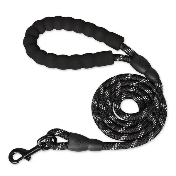 Reflective Rope Dog Leash — Padded Handle