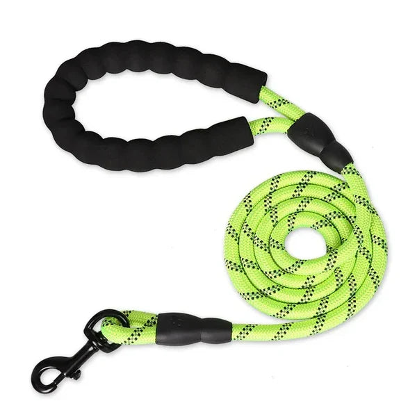 Reflective Rope Dog Leash — Padded Handle