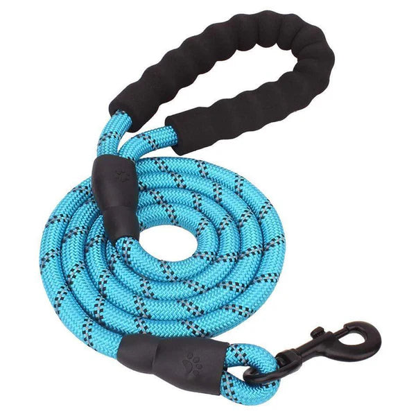 Reflective Rope Dog Leash — Padded Handle