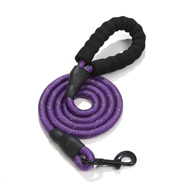 Reflective Rope Dog Leash — Padded Handle
