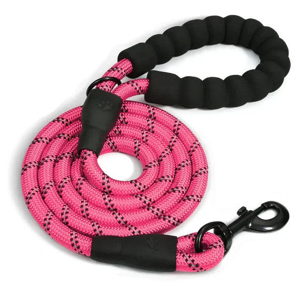 Reflective Rope Dog Leash — Padded Handle