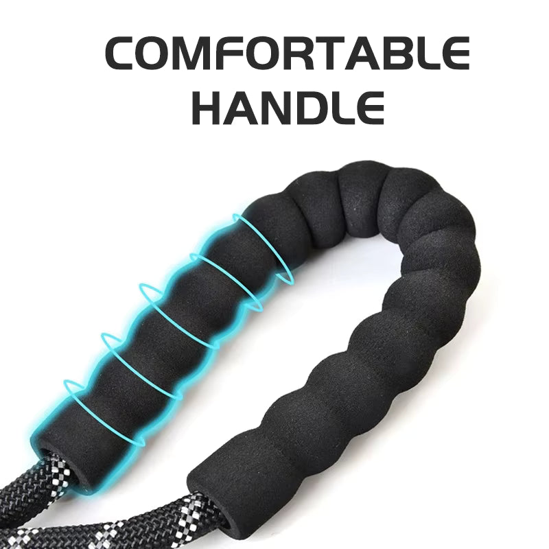 Reflective Rope Dog Leash — Padded Handle